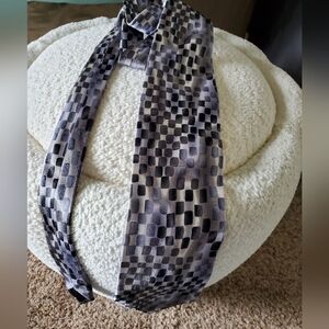 Men's Black and Gray Checkered JERRY GARCIA J. GARCIA Tie